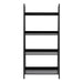Wally Bookcase with 4 Shelves in Black