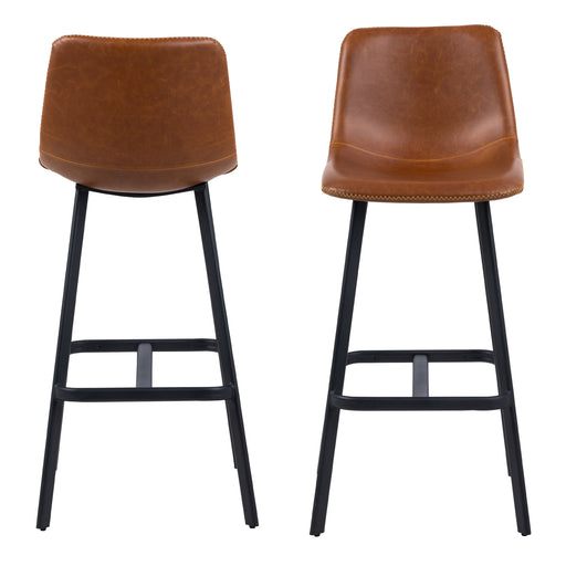 I_Oregon Bar Chair in Brown, Set of 2.