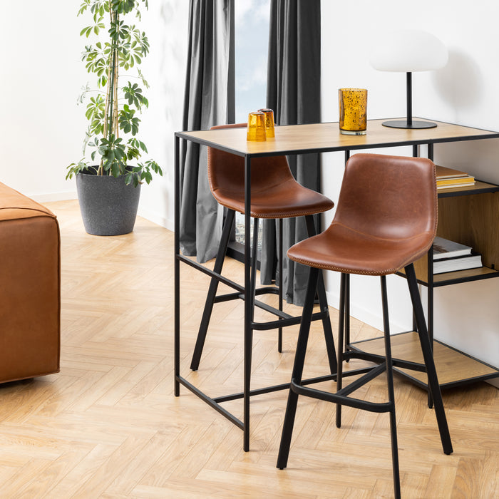 I_Oregon Bar Chair in Brown, Set of 2.