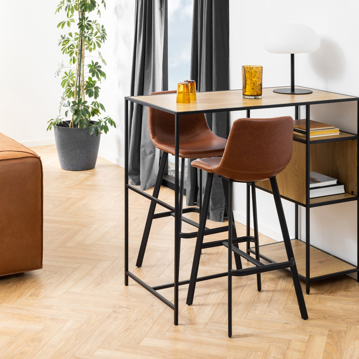 I_Oregon Bar Chair in Brown, Set of 2.