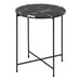 Avila Side Table with Black Polished Marble Stone 42x45cm