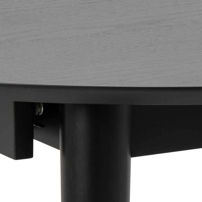 Montreux Round Extending Dining Table in Black 115-154 cm Included 4 Cassandra Dining Chair with Armrest in Black