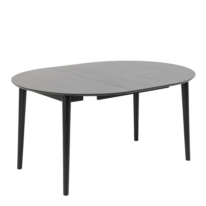 Montreux Round Extending Dining Table in Black 115-154 cm Included 6 Cassandra Dining Chair with Armrest in Black