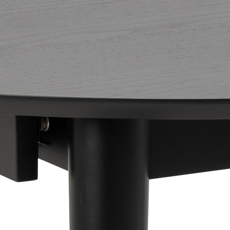 Montreux Round Extending Dining Table in Black 115-154 cm Included 6 Cassandra Dining Chair with Armrest in Black