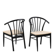 Montreux Round Extending Dining Table in Black 115-154 cm Included 6 Cassandra Dining Chair with Armrest in Black