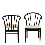 Montreux Round Extending Dining Table in Black 115-154 cm Included 6 Cassandra Dining Chair with Armrest in Black
