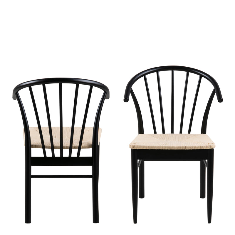 Montreux Round Extending Dining Table in Black 115-154 cm Included 6 Cassandra Dining Chair with Armrest in Black