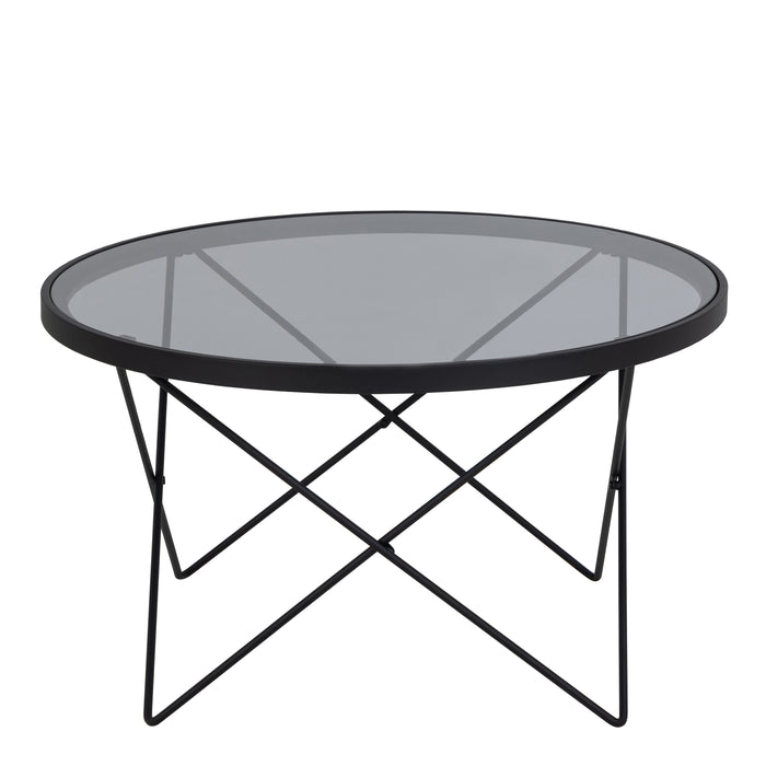 Cuxton Black Coffee Table with Smoked Glass Top