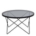 Cuxton Black Coffee Table with Smoked Glass Top