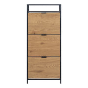 Seaford Shoe Cabinet in Black and Oak