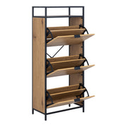 Seaford Shoe Cabinet in Black and Oak