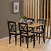 Peru Dining Table in Black and Oak Included 4 Elvira Dining Chair in Black and Oak