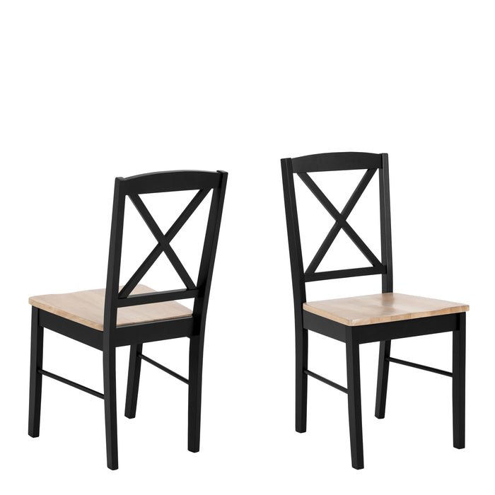 Peru Dining Table in Black and Oak Included 4 Elvira Dining Chair in Black and Oak