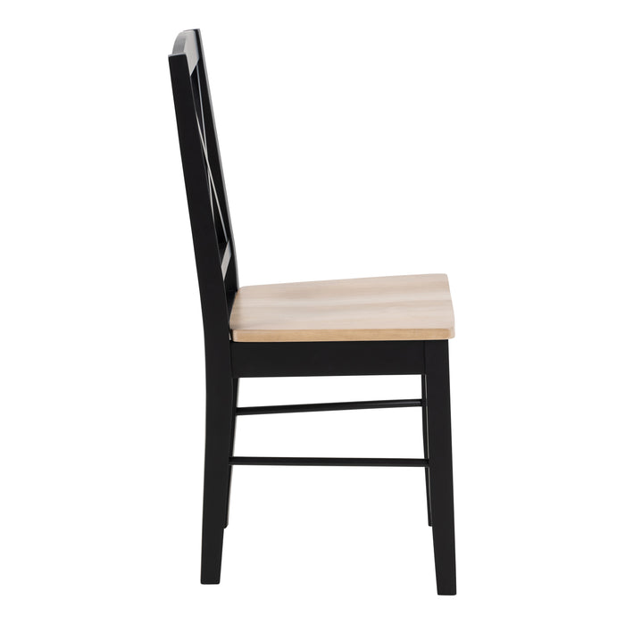 Peru Dining Table in Black and Oak Included 4 Elvira Dining Chair in Black and Oak