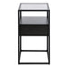 Randolf Bedside Table in Black with Smoked Glass