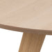 Townsville Round Dining Table in White and Oak Included 4 Batilda Dining Chairs with Grey Fabric and Oak