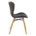 Townsville Round Dining Table in White and Oak Included 4 Batilda Dining Chairs with Grey Fabric and Oak