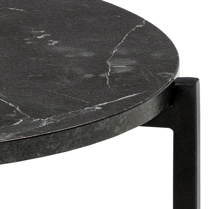 Lamoine Round Side Table in Matt Black