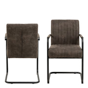 Adele Dining Chair in Grey Fabric Set of 2