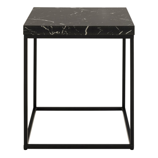 Barossa Coffee Table with Black Marble Marquina Top & Black Steel Base 40cm