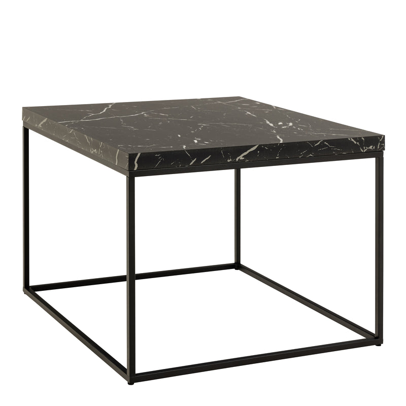 Barossa Coffee Table with Marquina Top and Steel Base