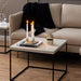 Barossa Coffee Table with Travertine Rough Paper Top & Black Powder Steel Base 60cm