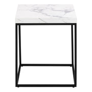 Barossa Coffee Table with White Marble Carrara Top & Black Base 40cm