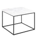 Barossa Coffee Table with White Marble Carrara Top & Black Steel Base 60cm