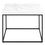 Barossa Coffee Table with White Marble Carrara Top & Black Steel Base 60cm