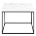 Barossa Coffee Table with White Marble Carrara Top & Black Steel Base 60cm