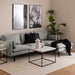 Barossa Coffee Table with White Marble Carrara Top & Black Steel Base 60cm