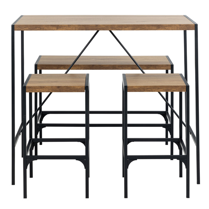Bahamas Bar Table Set in Black and Oak