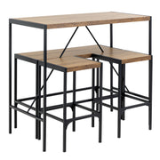 Bahamas Bar Table Set in Black and Oak
