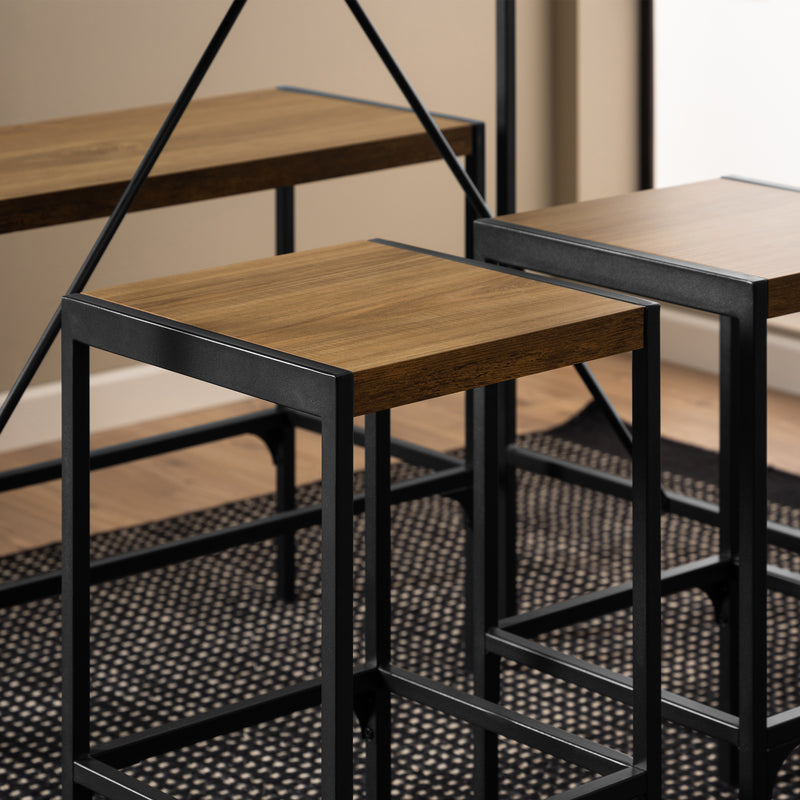 Bahamas Bar Table Set in Black and Oak