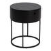 Polo Round Bedside Table in Black