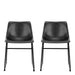 I_Oregon Dining Chair In Black with Cream Stitching, Set of 2.