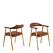 Addi Dining Chair With Armrest in PU Retro Brandy Set of 2 