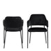 Lima Dining Chair with Armrest in Black Set of 2
