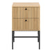 Albany 2 Drawer Bedside Table in Oak/Black Legs