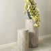 Dice Round Pedestal Set of 2 in Grey Marble and River Rough Paper