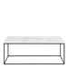 Barossa Coffee Table with White Marble Carrara Top & Black Steel Base 110x55x45cm