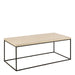 Barossa Coffee Table with Travertine Rough Paper Top & Black Powder Steel Base 110x55x45cm