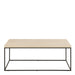 Barossa Coffee Table with Travertine Rough Paper Top & Black Powder Steel Base 110x55x45cm