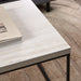 Barossa Coffee Table with Travertine Rough Paper Top & Black Powder Steel Base 110x55x45cm