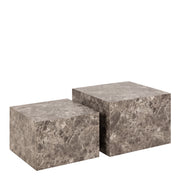 Dice Square Coffee Table Set in Light Rough Paper