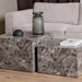 Dice Square Coffee Table Set in Light Brown Emperador Rough Paper