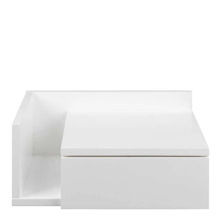 Ashlan 1 Drawer Wall Mounted Square Bedside Table in White