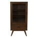 A-Line Display Cabinet with 2 Drawers and 2 Shelves in Smoked Oak 