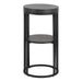 Strington Round Bedside Table 1 Shelf in Matt Black