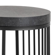 Strington Round Bedside Table 1 Shelf in Matt Black